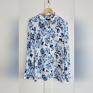 Tall Banana Republic Dillon Blue Floral Blouse